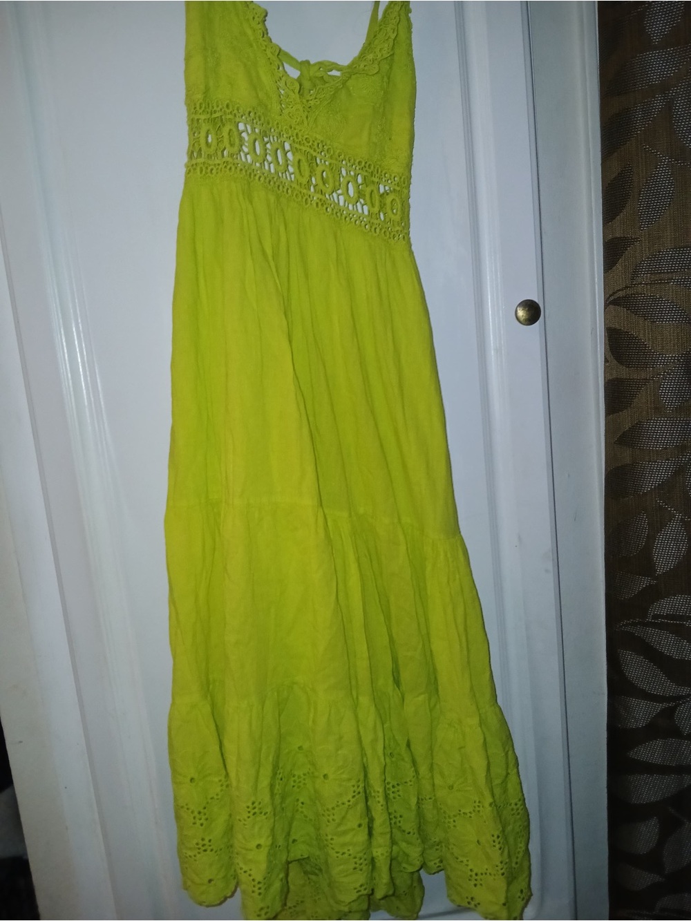 Women’s Lime Crochet Trim Maxi Dress